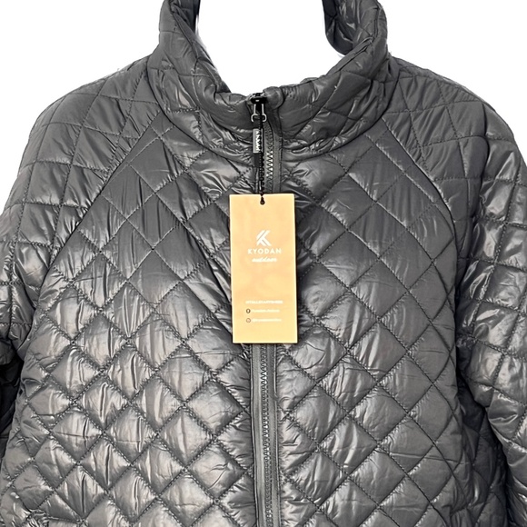 Kyodan Outdoor Puffer Jacket Quilted Insulated Gray Zipper Pockets NEW Sz L - Picture 2 of 7